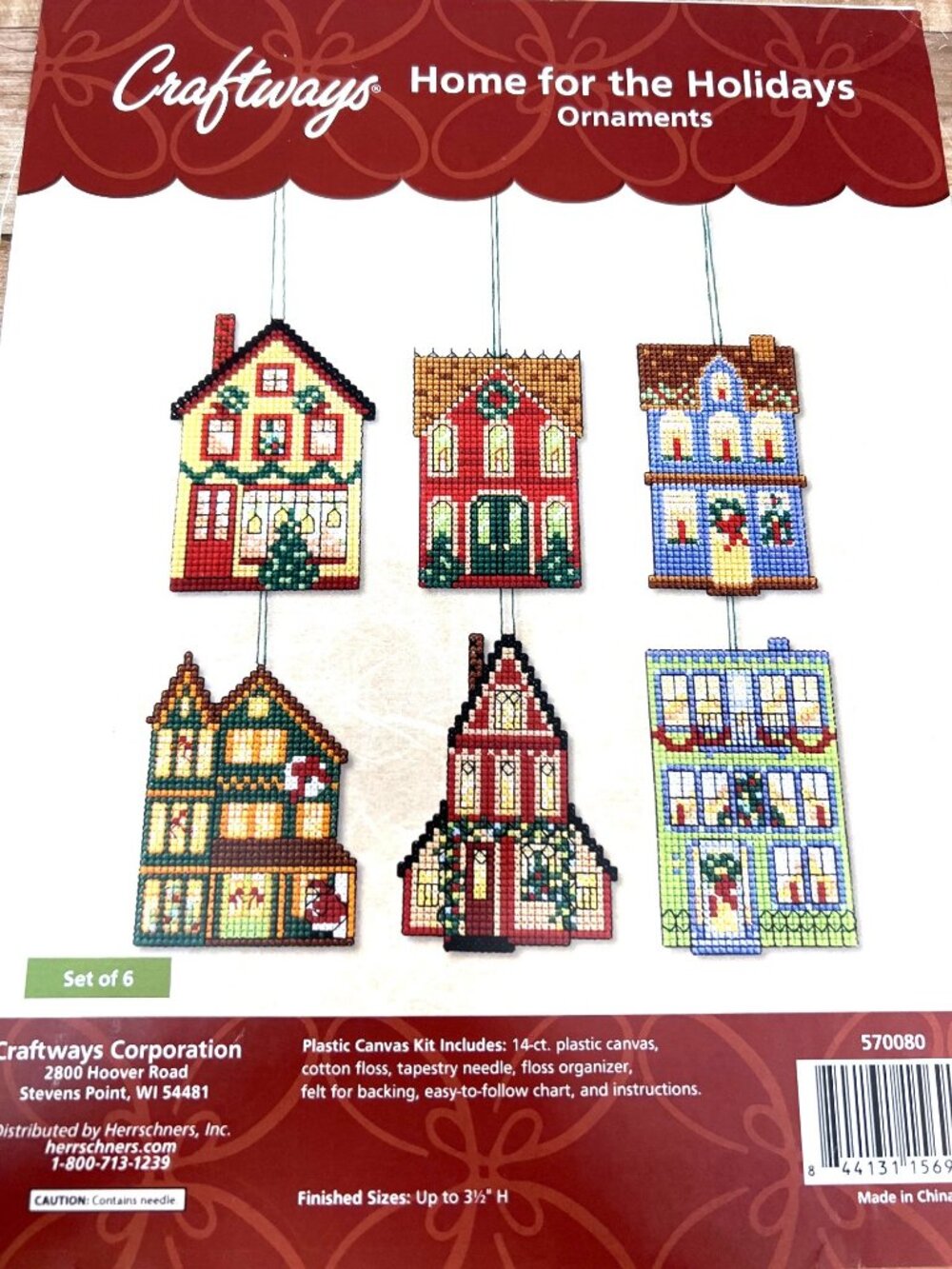 Home For The Holidays Plastic Canvas Ornament Pattern Only Of 6 Craftways 14-Cou